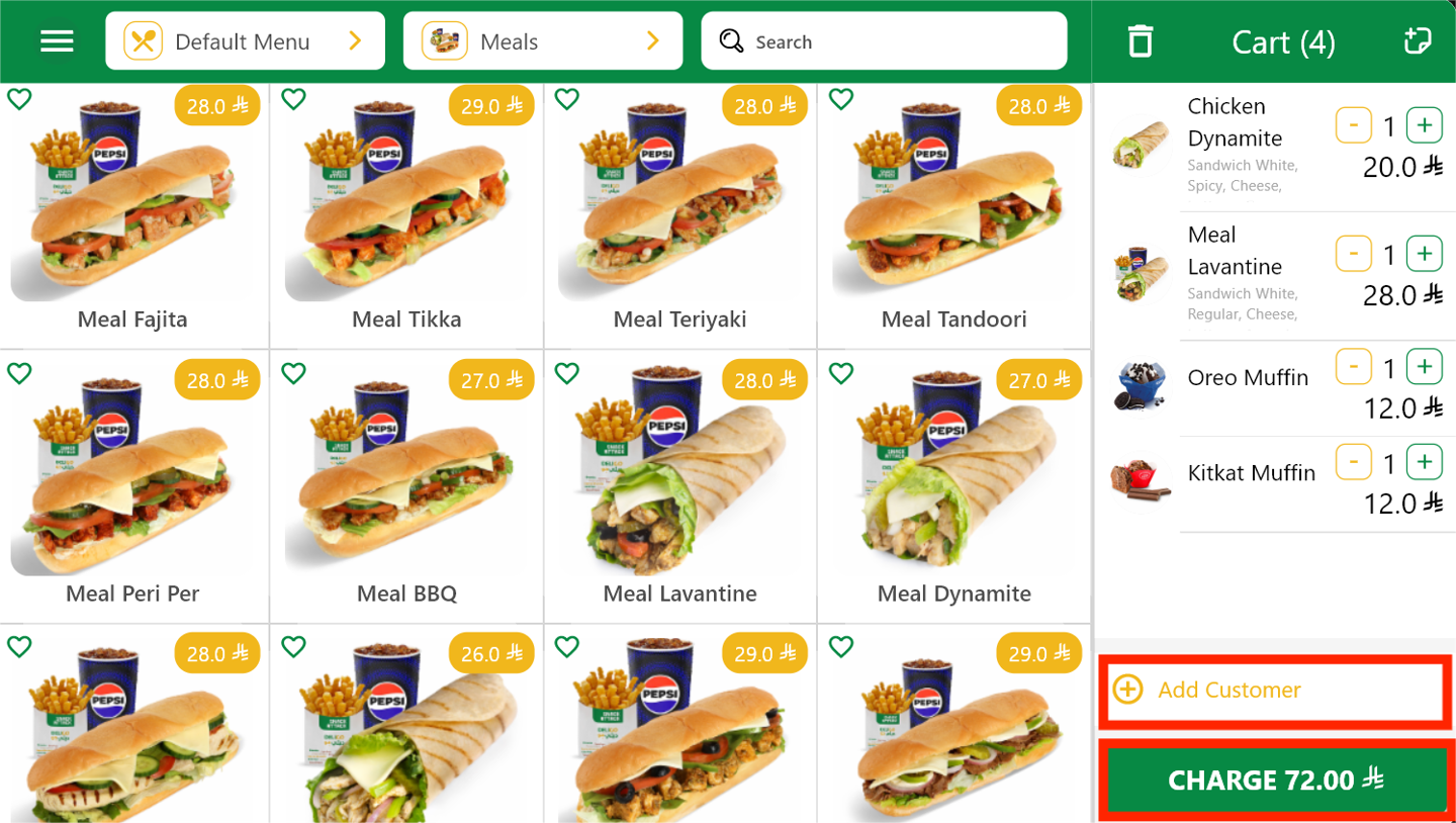 Add customer to current sale