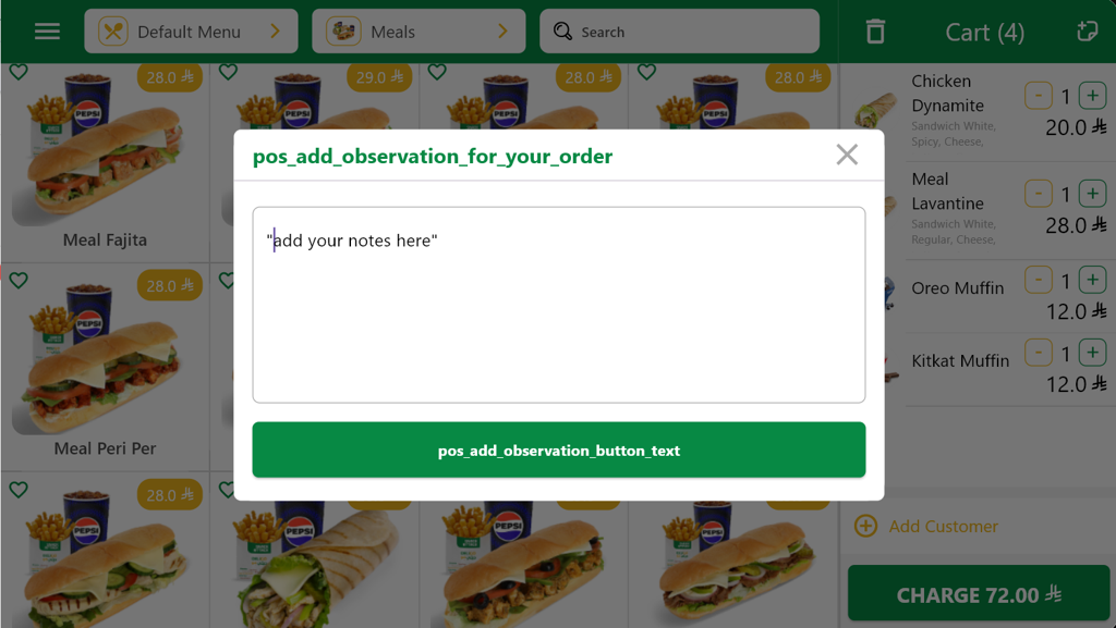 Add note to order