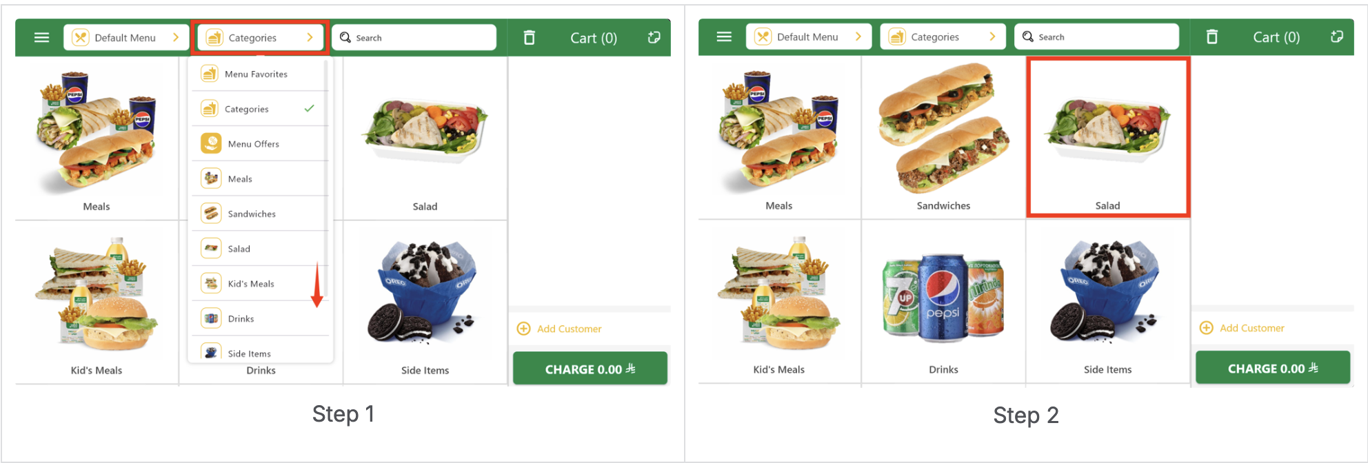 Navigating product categories