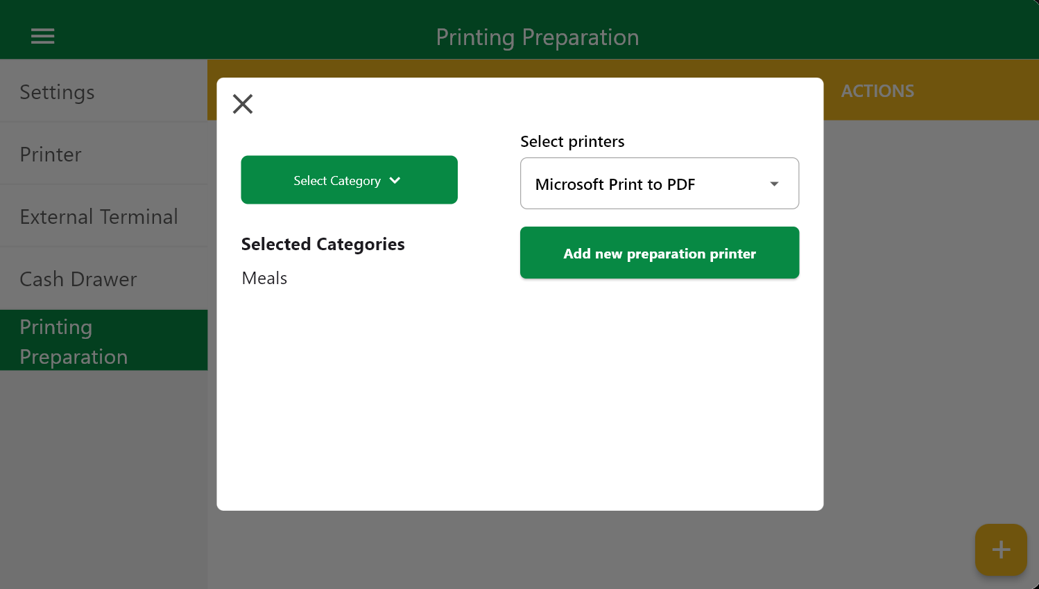 Printing preparation settings