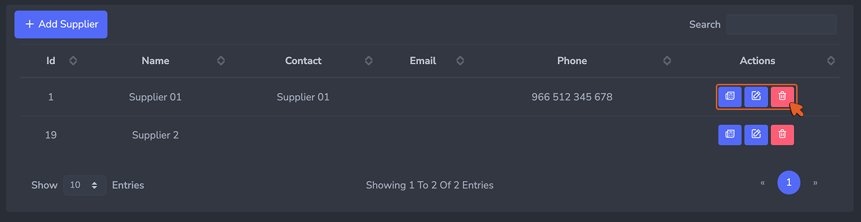 Manage suppliers