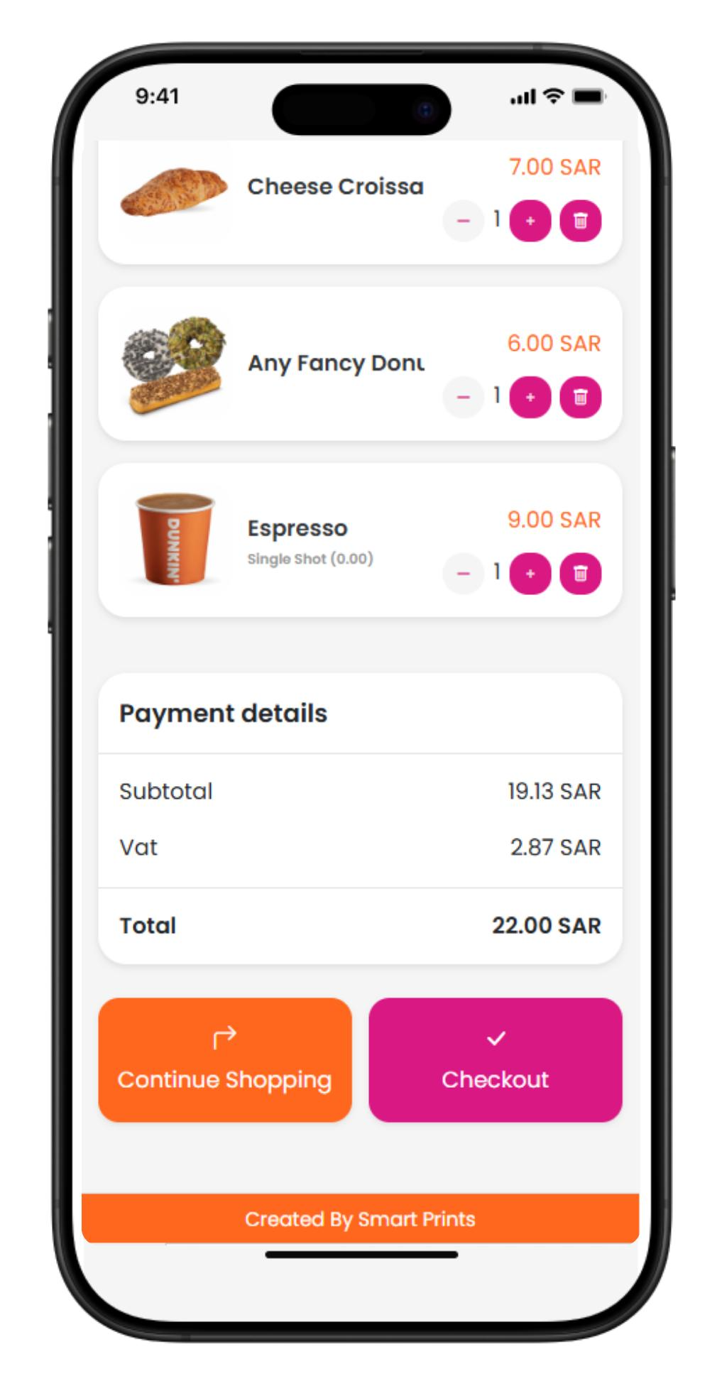 Smart Menu Checkout