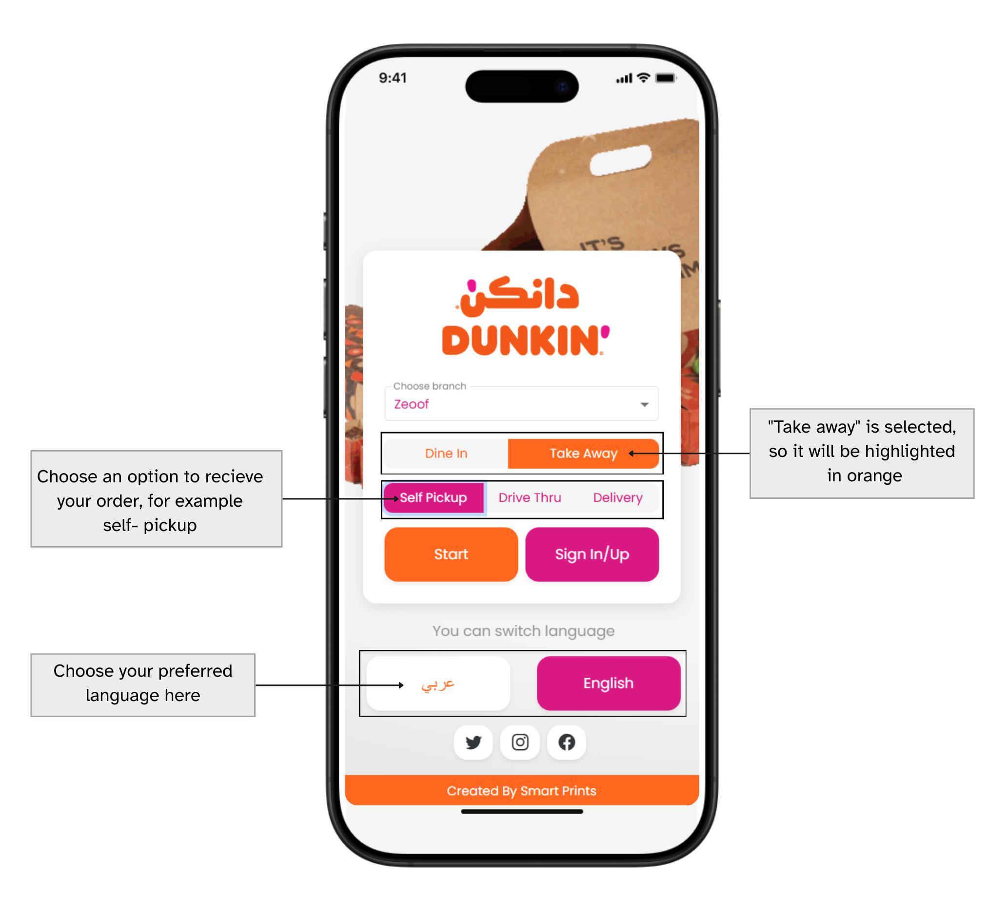 Navigate the Smart Menu App
